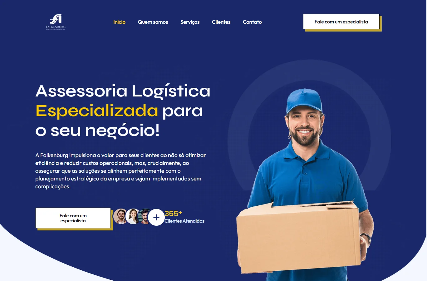 Tela real do site da Falkenburg