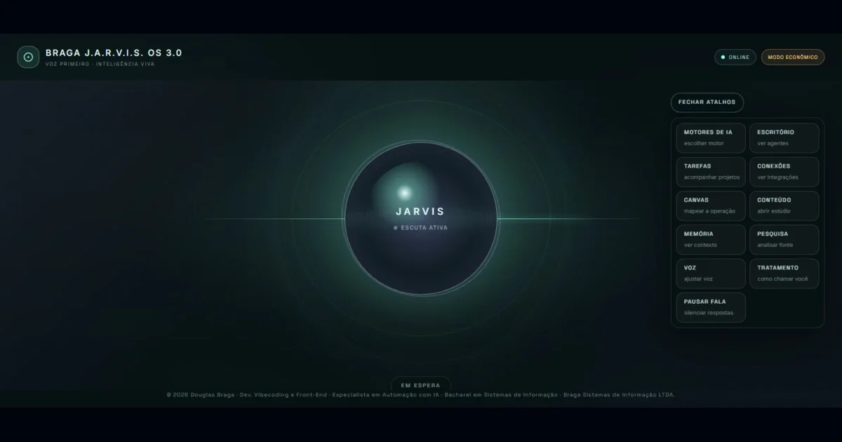 Interface real do J.A.R.V.I.S. OS 3.0